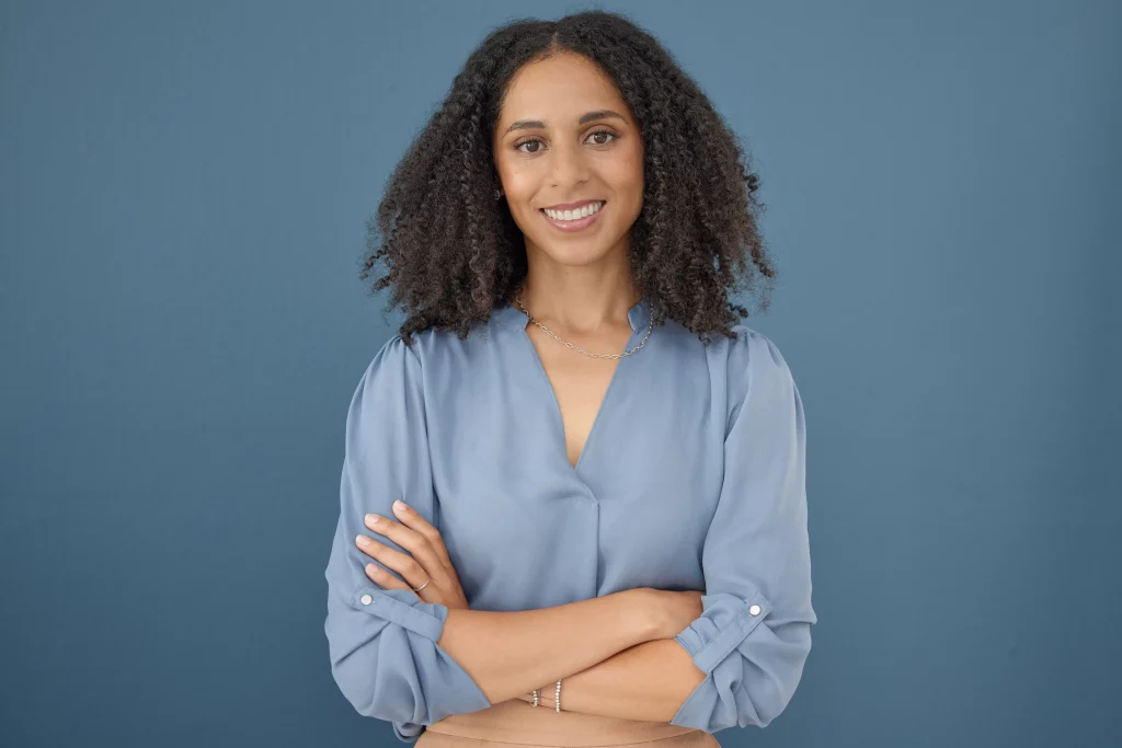 stock image of woman smiling